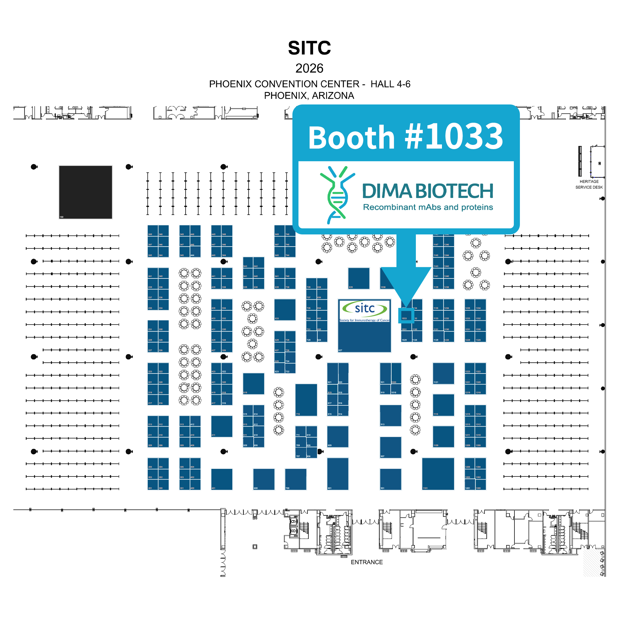 the booth1033 of DIMA BIOTECH at SITC 2026